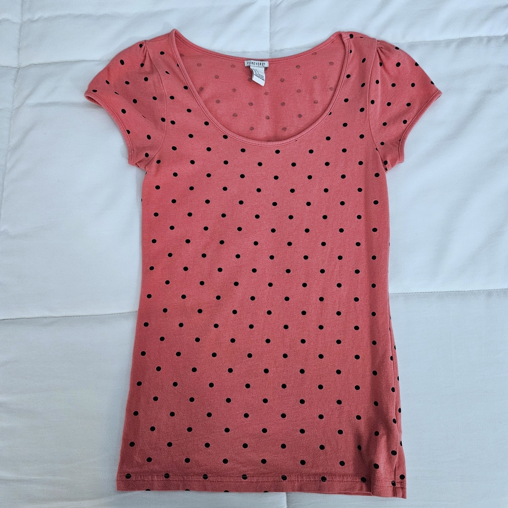 Pink Polka Dot Short Sleeve Tee